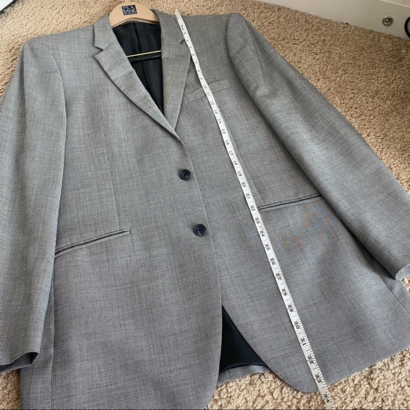 MENS T.M.LEWIN GREY 2PC SUIT SET SIZE 36 R /42 R BOTTOMS - Picture 2 of 14
